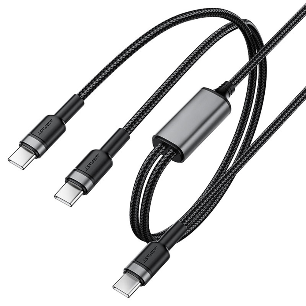 Кабел за зареждане 2xType-C, 5A, Бързо зареждане, 1,25 м - Acefast (C22-02) - Черен