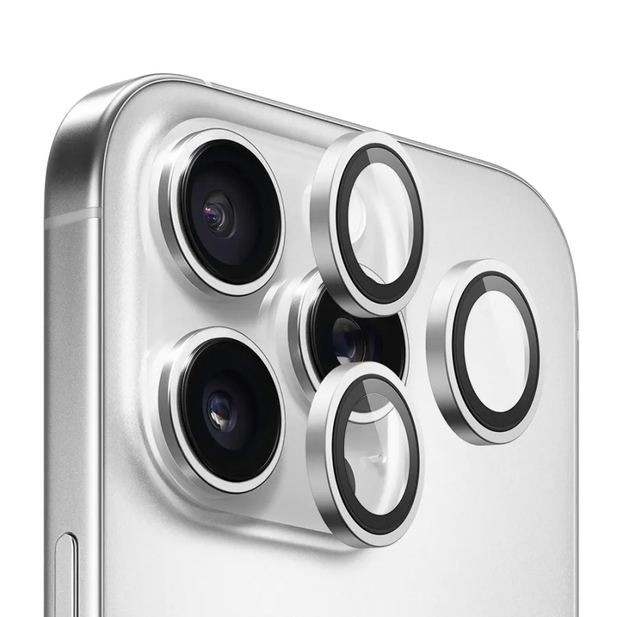 Калъф за iPhone 14 Pro / iPhone 14 Pro Max - Blueo оригинален протектор за обектив с метална рамка - Сребрист