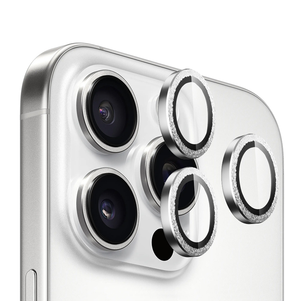 Калъф за iPhone 16 Pro / iPhone 16 Pro Max - Blueo Diamond Lens Glass - Сребрист Diamond