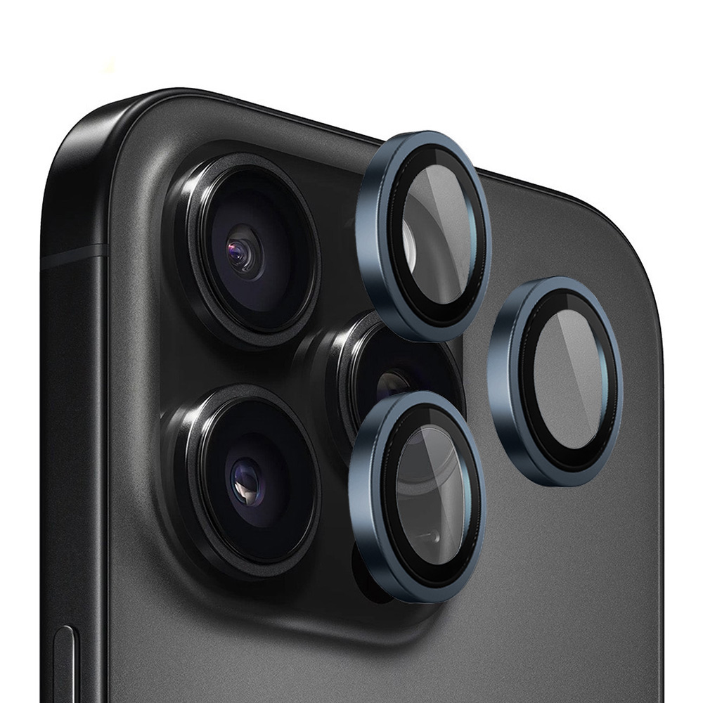 Калъф за iPhone 15 Pro - Blueo Original Metal Frame Lens Protector - Син