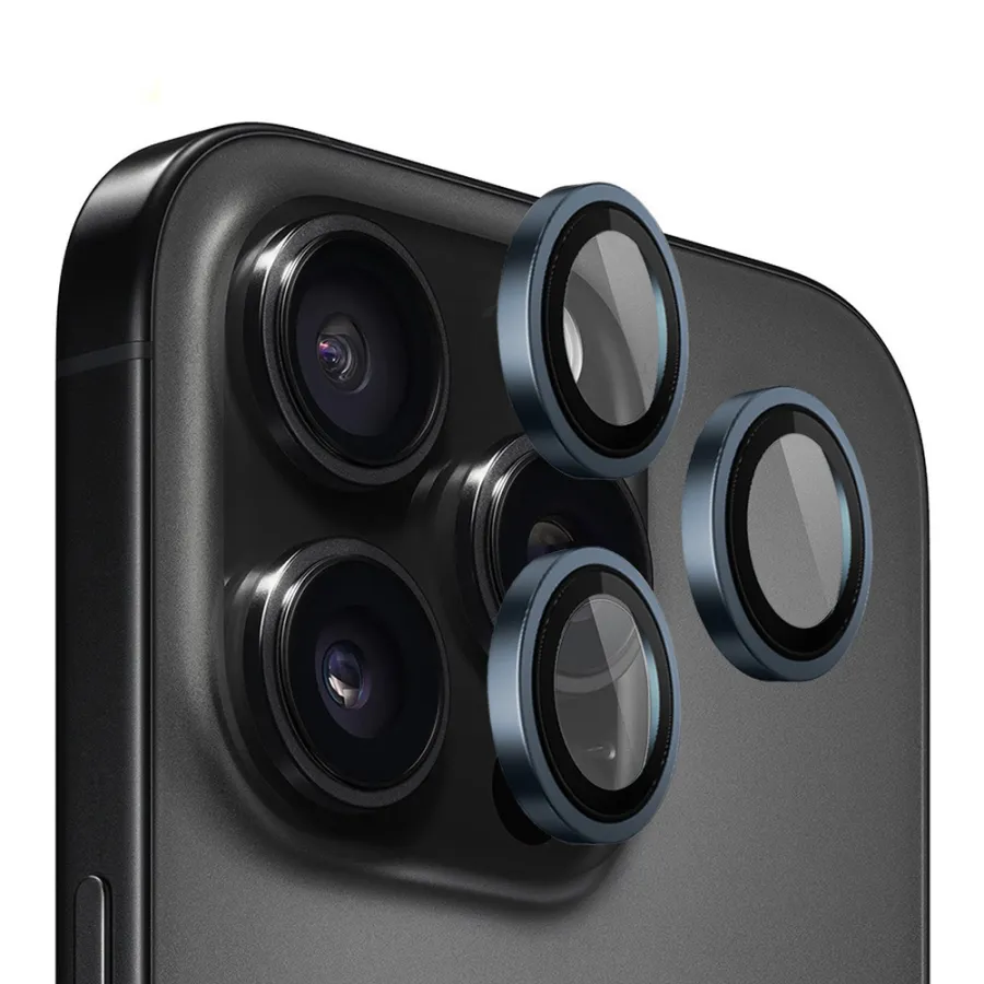 Калъф за iPhone 15 Pro - Blueo Original Metal Frame Lens Protector - Син