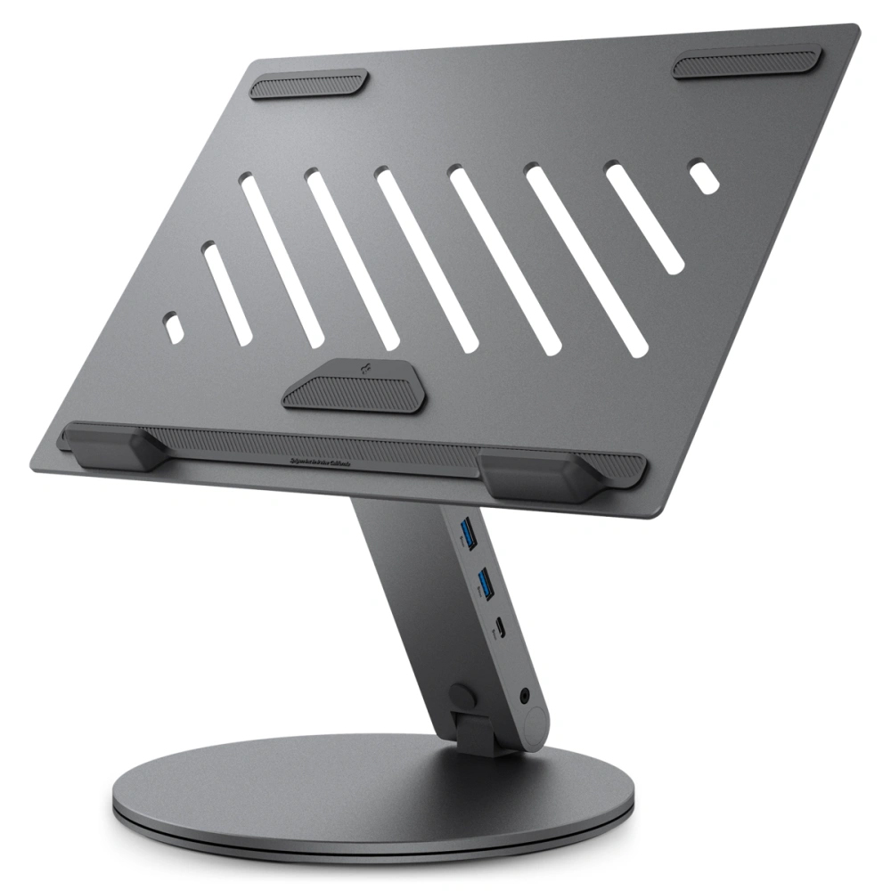 Въртяща се стойка за лаптоп с хъб 2x USB, 3x Type-C, HDMI - Ugreen LD204H (AMP08885) - Сребрист