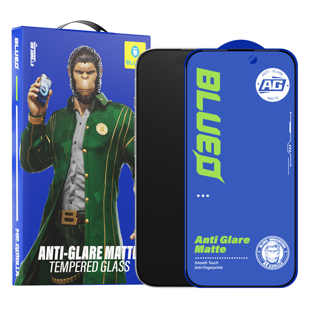 Калъф за iPhone 14 Pro - Blueo Anti-Glare Matte Matte Glass - Черен