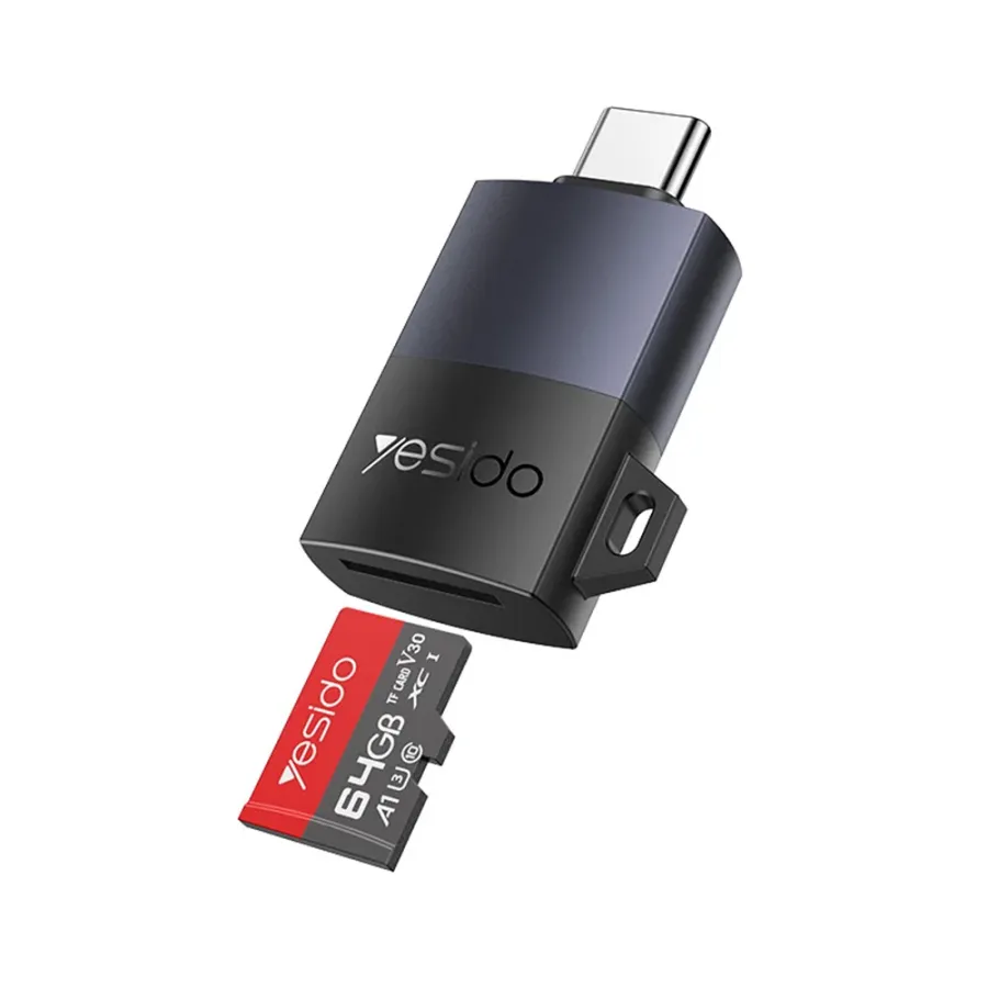 Четец на карти, USB-C към TF карта - Yesido (GS37) - Черен