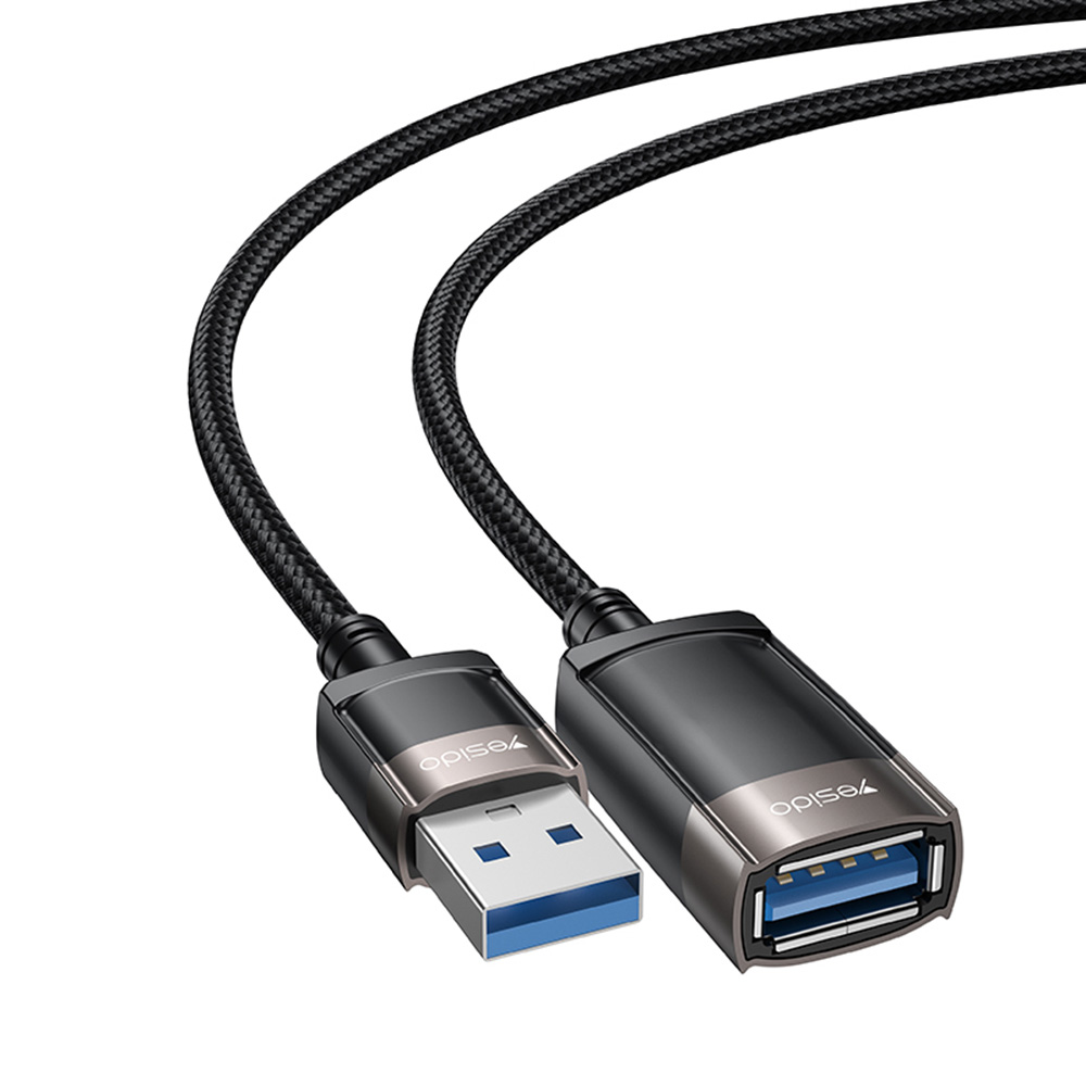 Удължителен кабел, 1,5 м, USB - Yesido (GS26) - Сив