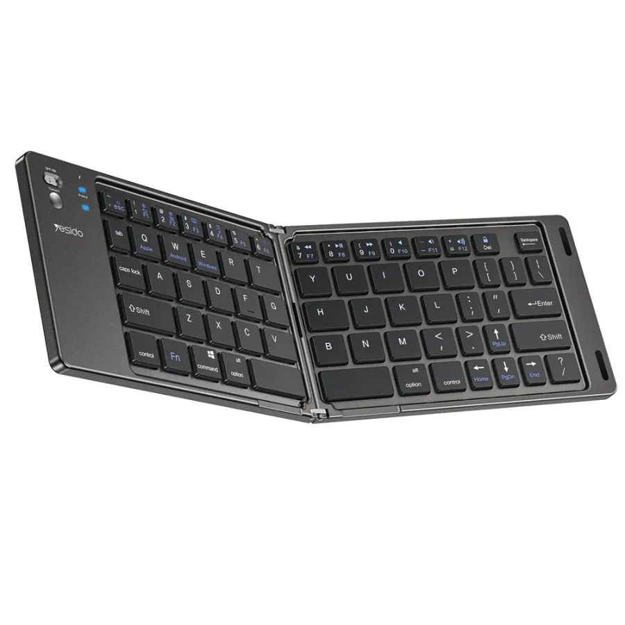 Преносима клавиатура, сгъваема, Type-C, 150mAh, Bluetooth 5.0 - Yesido (KB27) - Черна
