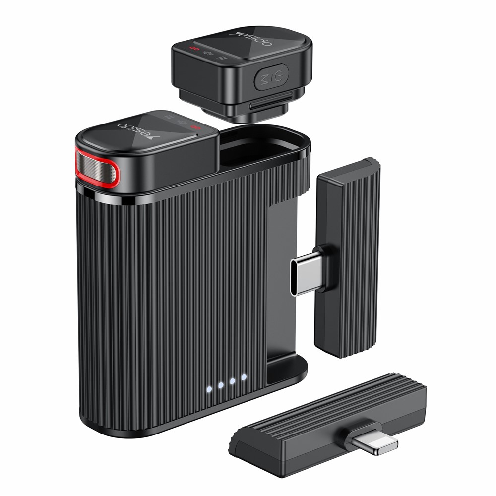 Безжичен петличен микрофон, 600mAh, 2.4GHz - Yesido (KR19) - Черен