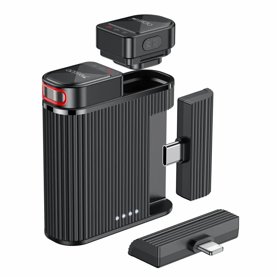 Безжичен петличен микрофон, 600mAh, 2.4GHz - Yesido (KR19) - Черен