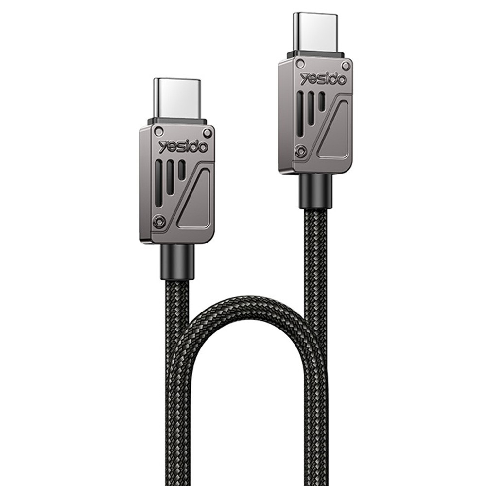 Кабел за данни, USB-C към USB-C, PD60W, 480Mbps, 1,2 м - Yesido (CA196) - Черен