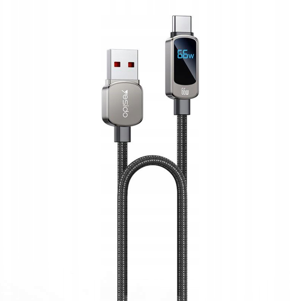 USB към Type-C кабел за данни, 66 W, 5 A, 480 Mbps, 1,2 м - Yesido (CA128C) - Черен