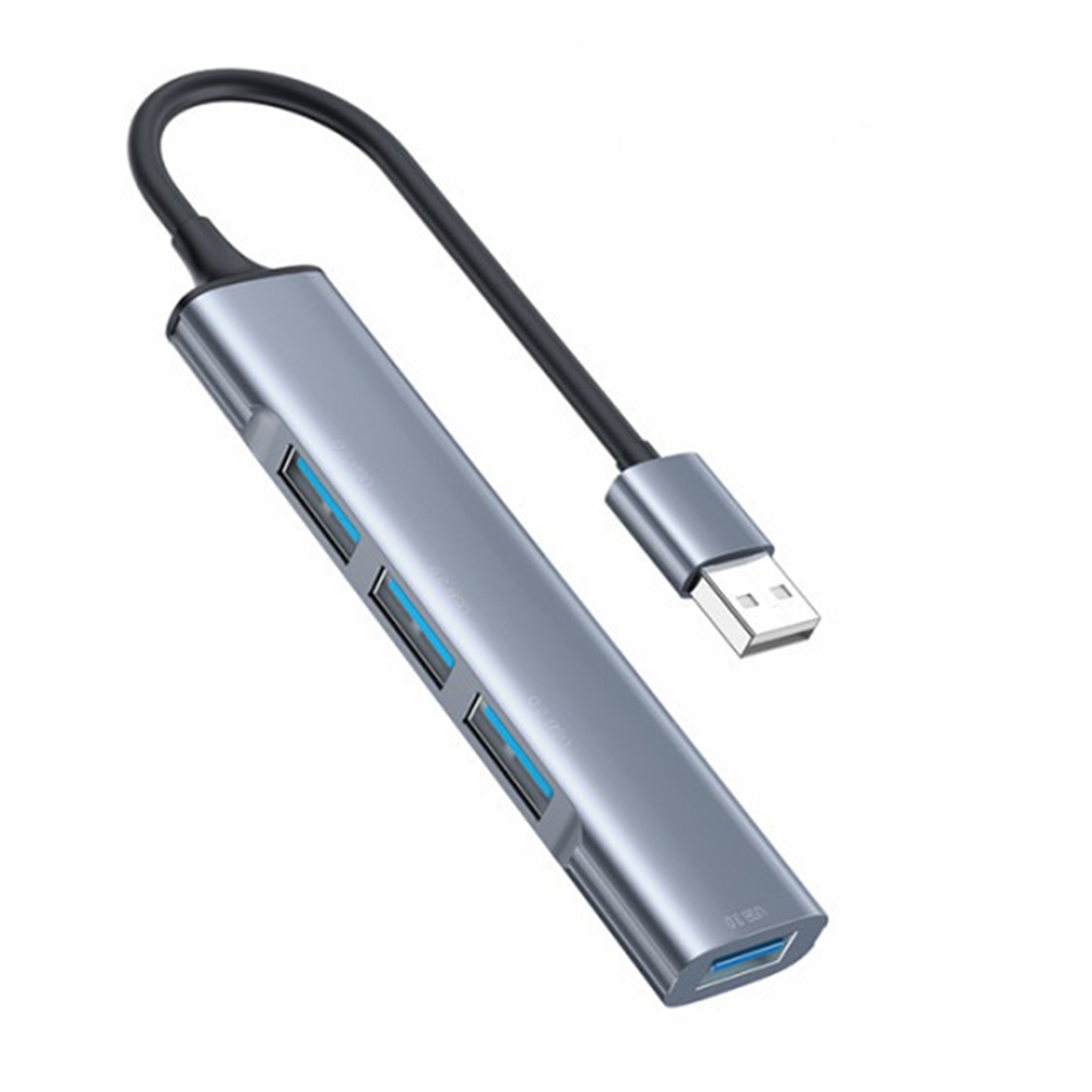 Мултипортов хъб, USB към 4x USB, 5Gbps, Plug&Play - Yesido (HB18) - Сив