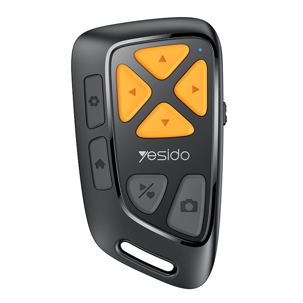 Bluetooth дистанционно управление за превъртане на видео назад, възпроизвеждане/пауза и оценяване - Yesido (SF25) - черно