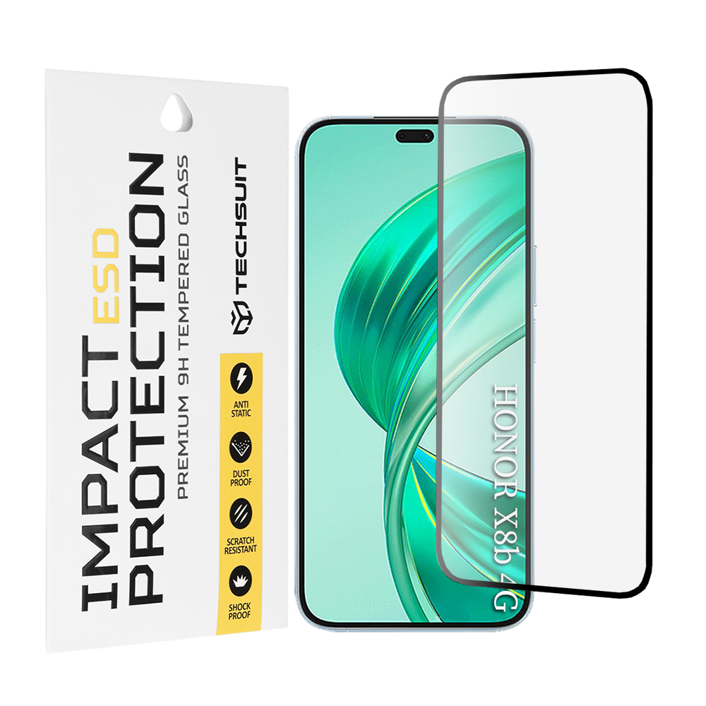 Капак за Honor X8b / X8c / 400 Lite - Techsuit ESD Glass - Черен