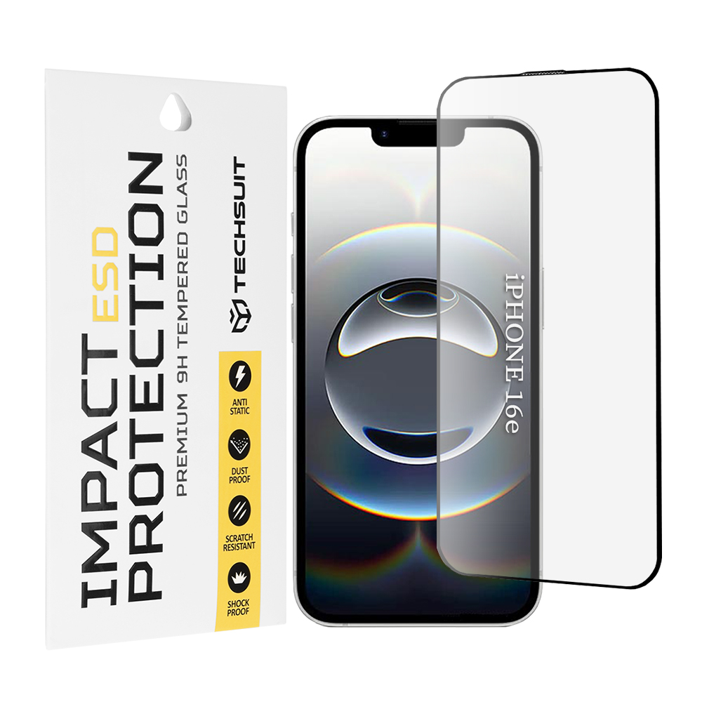 Калъф за iPhone 16e / iPhone 17e - Techsuit ESD Glass - Черен