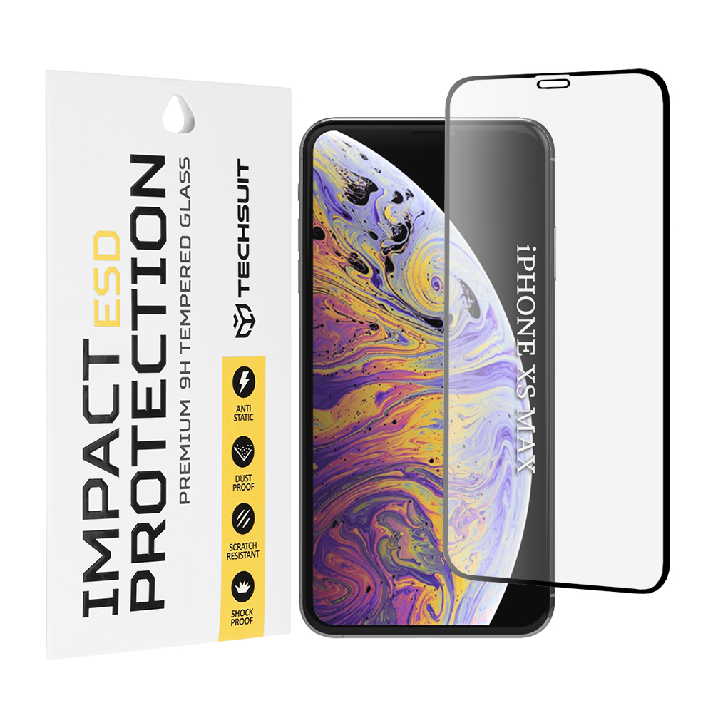 Калъф за iPhone XS Max / iPhone 11 Pro Max - Techsuit ESD Glass - Черен