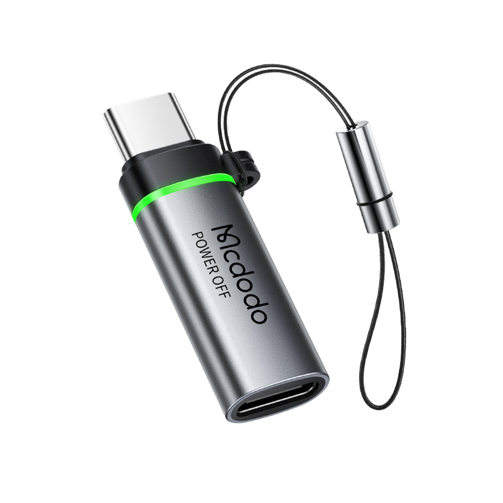 USB-C към USB-C адаптер, PD бързо зареждане, 100W, 5A, 480Mbps - Mcdodo адаптер за автоматично изключване (OT-2450) - Черен