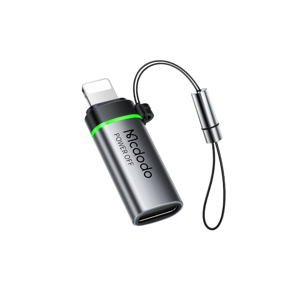 Адаптер USB-C към Lightning, 36W, 3A, 480Mbps - Адаптер за автоматично изключване на Mcdodo (OT-2590) - Черен