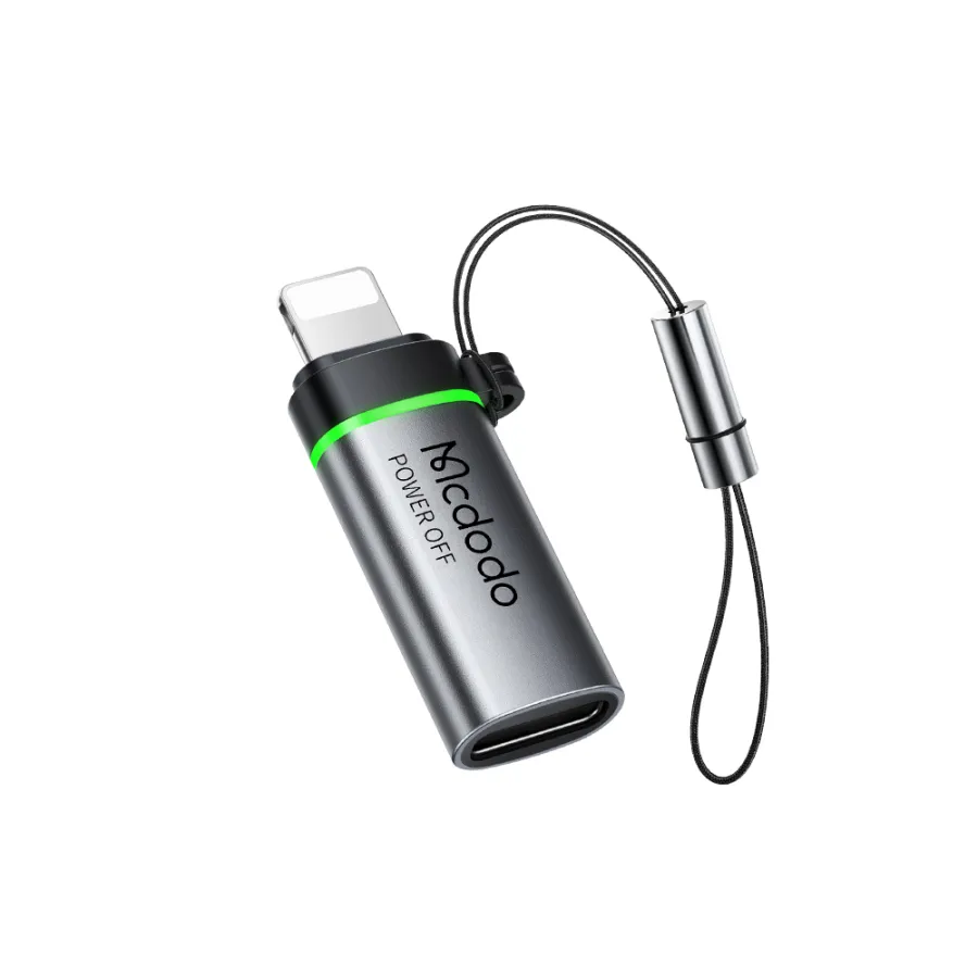 Адаптер USB-C към Lightning, 36W, 3A, 480Mbps - Адаптер за автоматично изключване на Mcdodo (OT-2590) - Черен