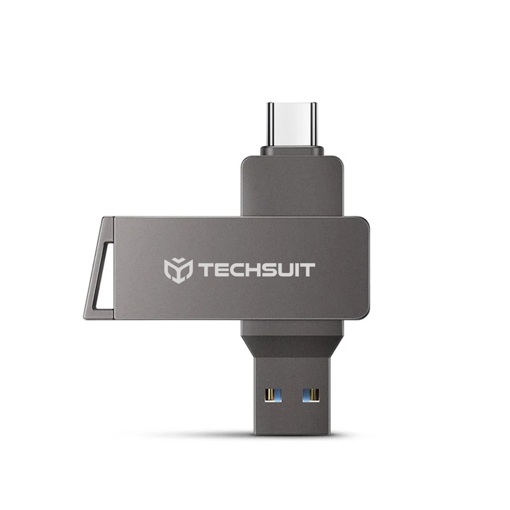 Memory Stick USB 3.0, Type-C 32GB - Techsuit THSM19 (THSM19932) - Сив