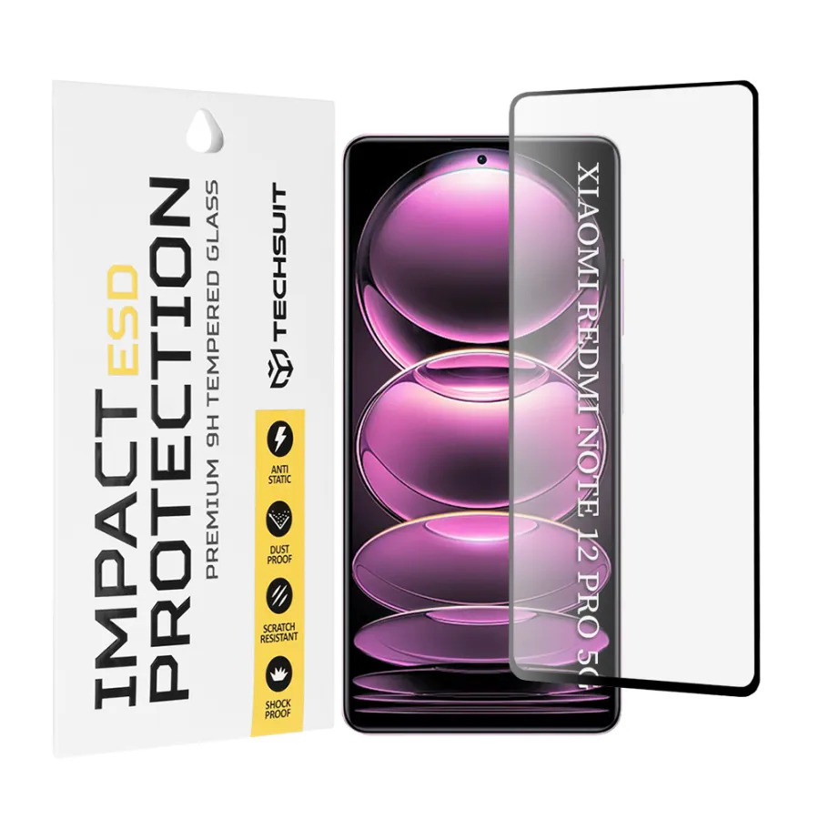 Калъф за Xiaomi Redmi Note 12 Pro 5G / 12 Pro+ / Poco X5 Pro - Techsuit ESD Glass - Черен