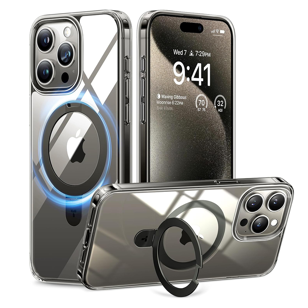 Калъф за iPhone 15 Pro - Torras Ostand MagSafe Series - Прозрачен