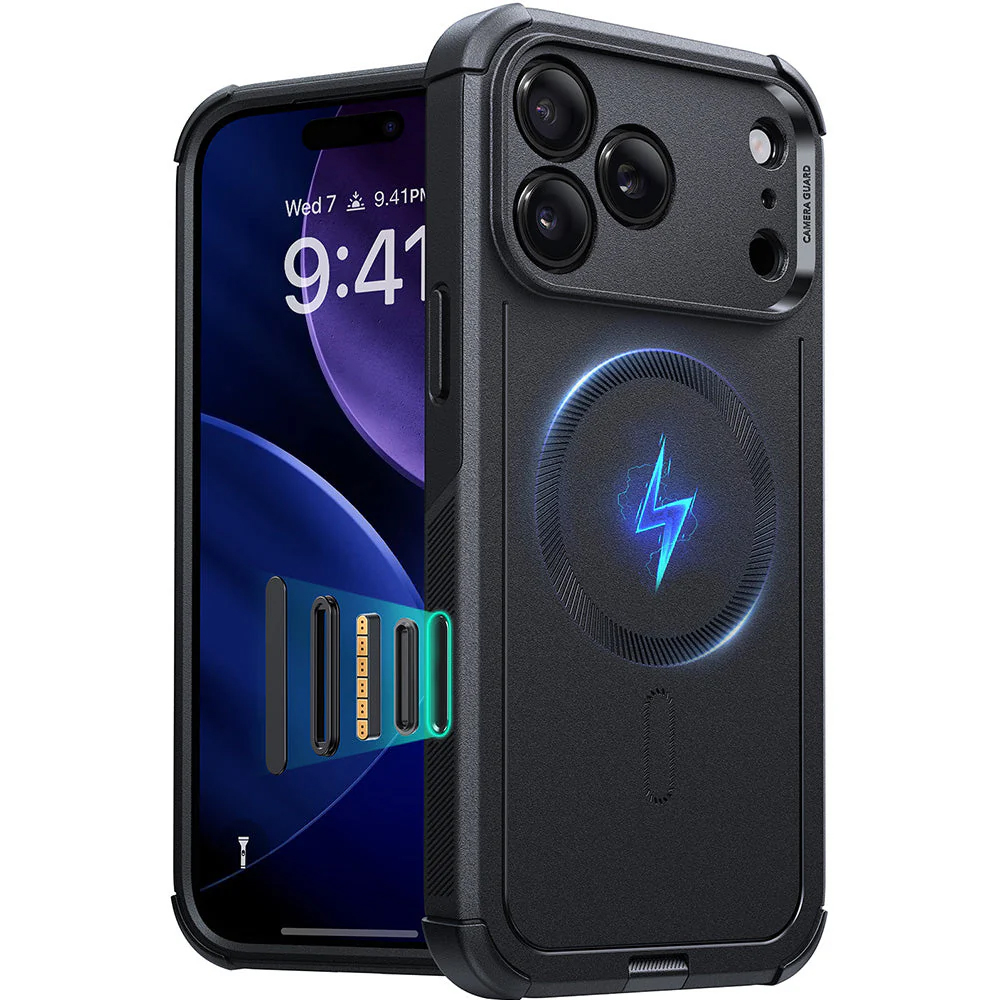 Калъф за iPhone 17 Pro - ESR Cyber Halolock - Черен