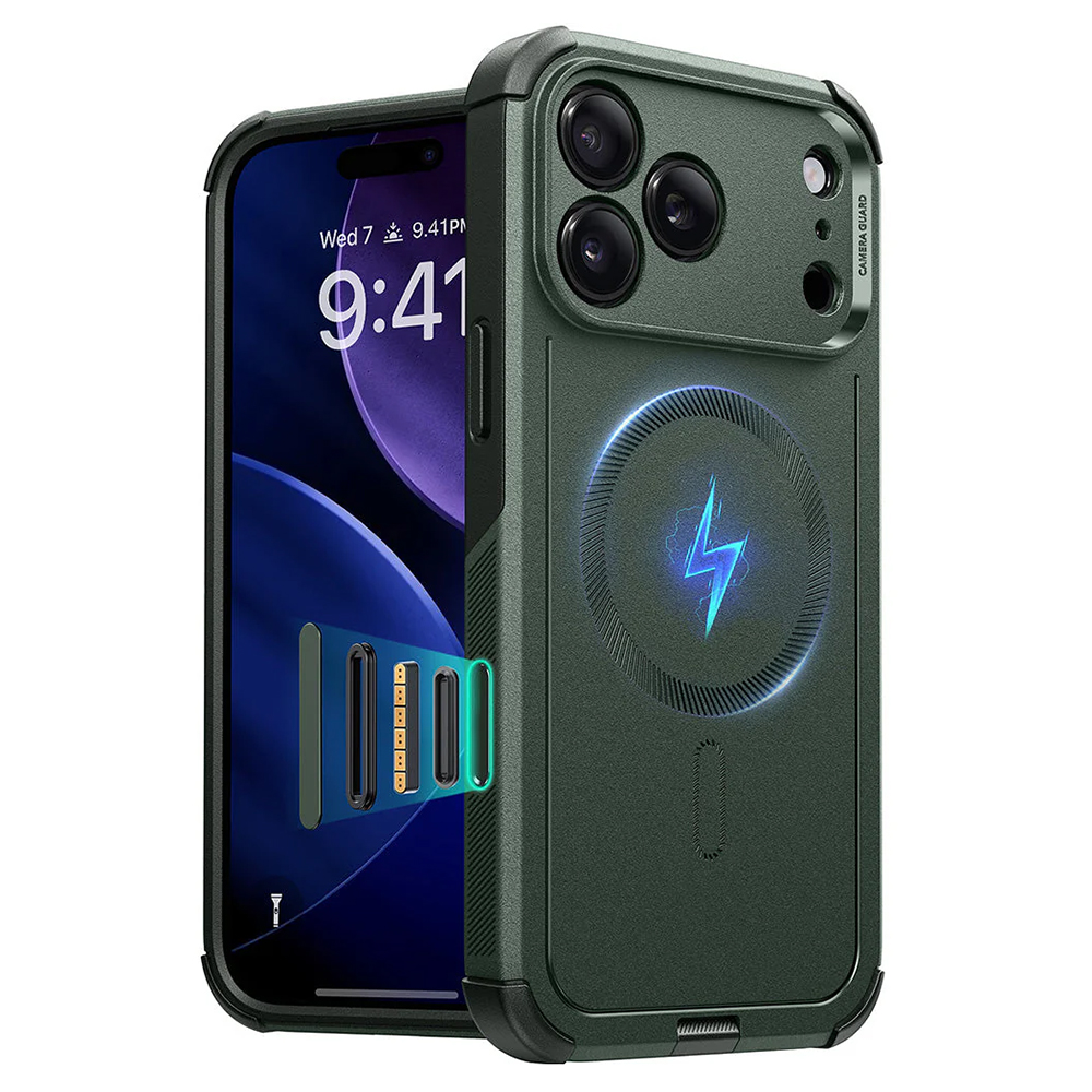 Калъф за iPhone 17 Pro - ESR Cyber Halolock - Зелен