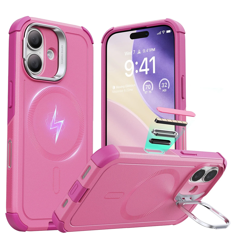 Калъф за iPhone 17 - ESR Cyber Armor Kickstand - Розов