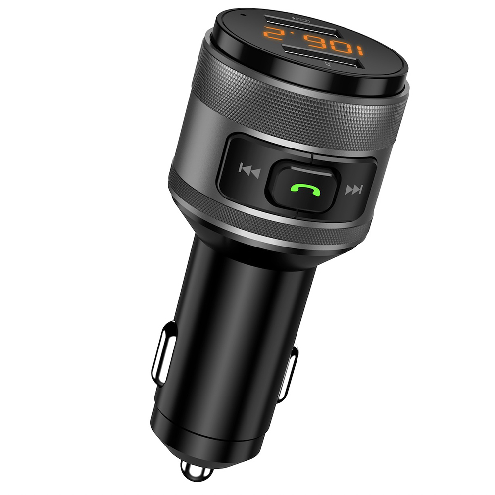 FM модулатор, Dual-USB, QC3.0, MP3 плейър, Bluetooth - Techsuit VoltTune (MFM1) - Черен
