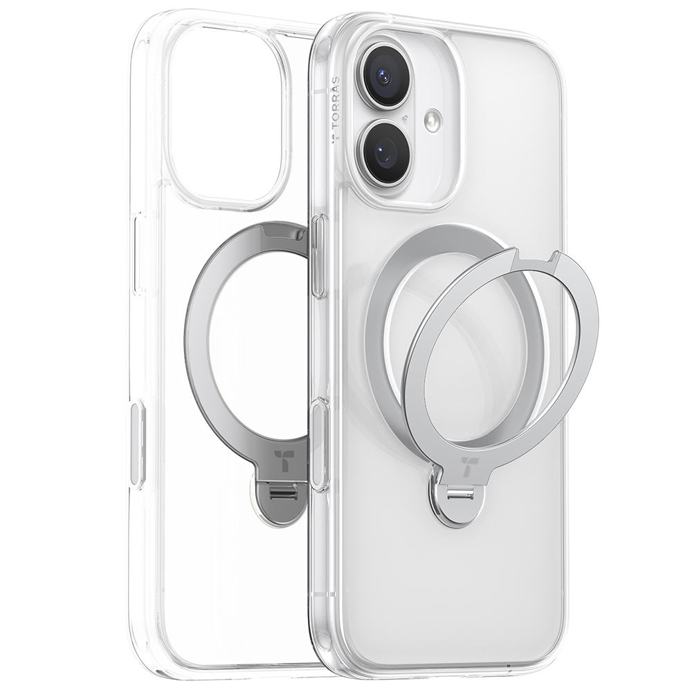 Калъф за iPhone 17 - Torras Ostand Spin MagSafe Series - Прозрачен