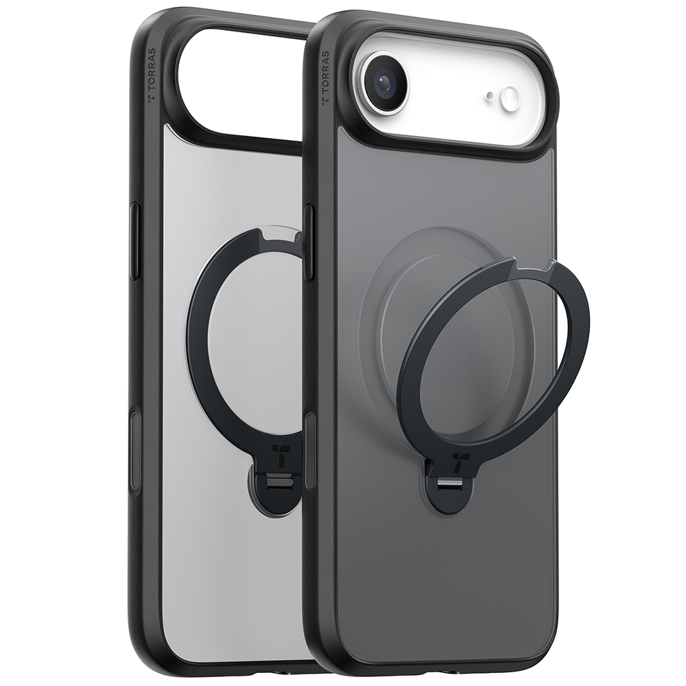 Калъф за iPhone 17 Air - Torras Ostand Spin MagSafe Series - Черен