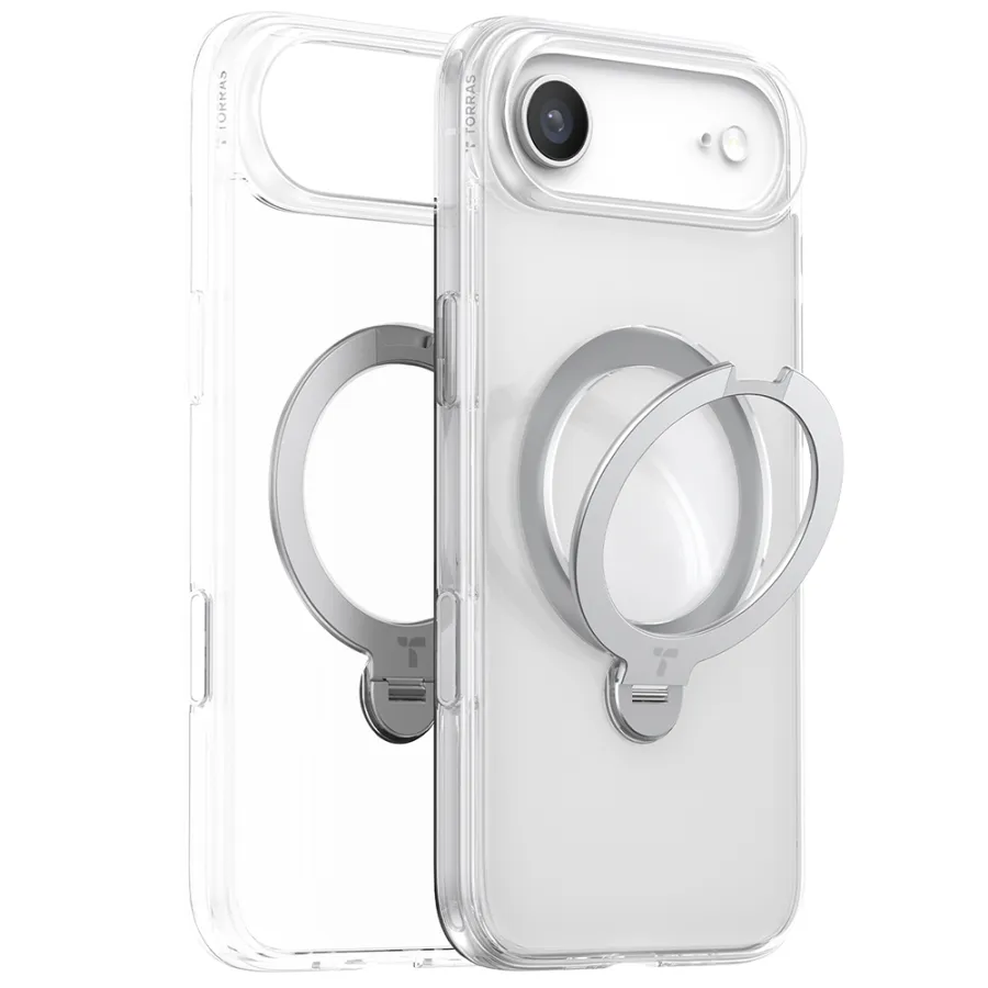 Калъф за iPhone 17 Air - Torras Ostand Spin MagSafe Series - Прозрачен