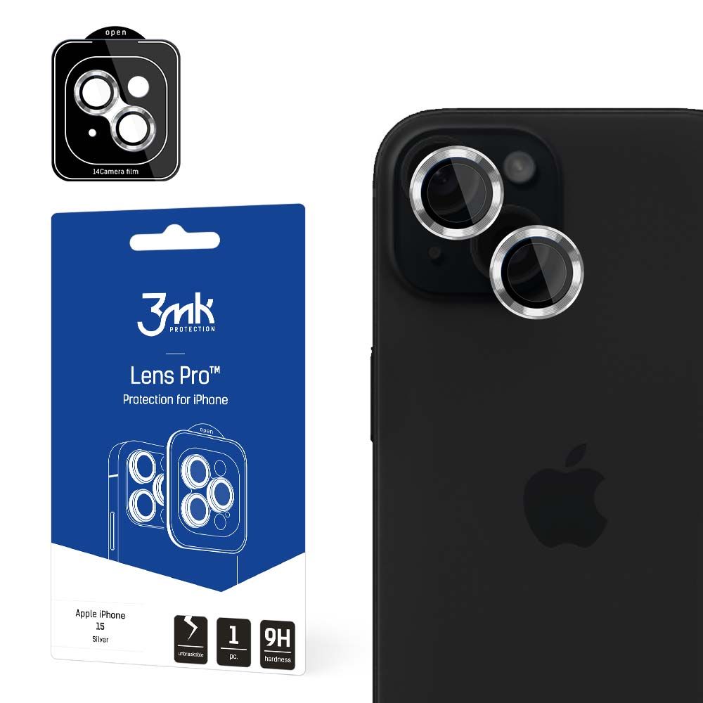 Калъф за iPhone 15 - 3mk Lens Protection Pro - Сребрист