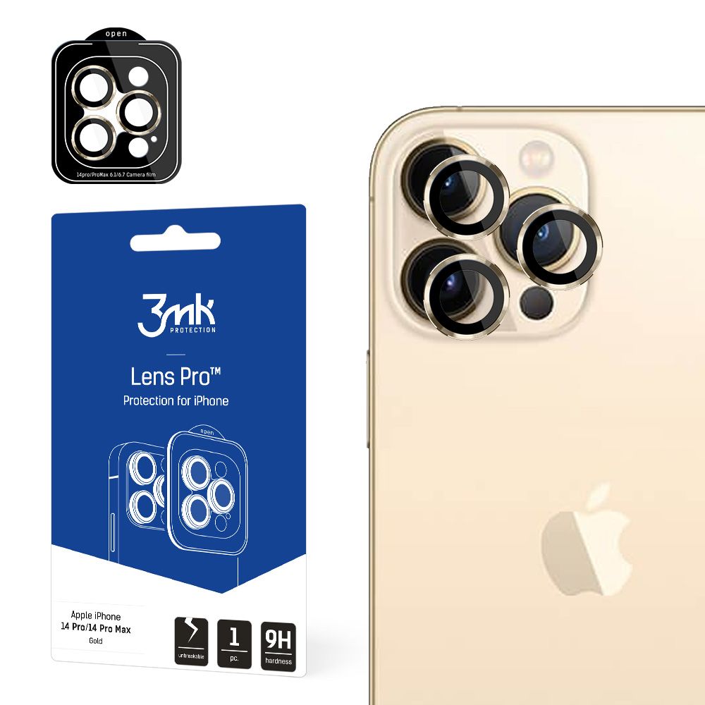 Калъф за iPhone 14 Pro / iPhone 14 Pro Max - 3mk Lens Protection Pro - Златист