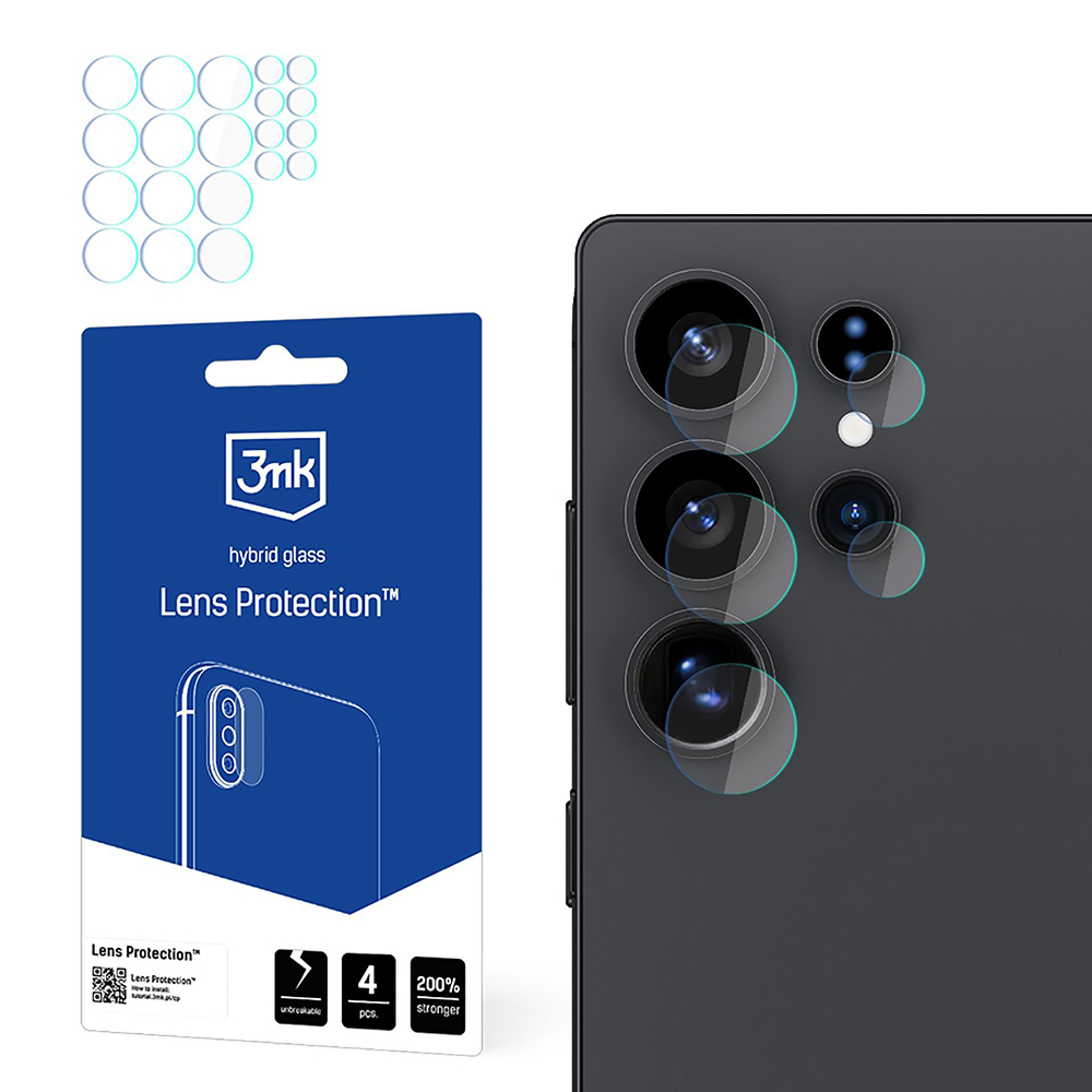 Калъф за Samsung Galaxy S25 Ultra (комплект 4) - 3mk Lens Protection - Прозрачен