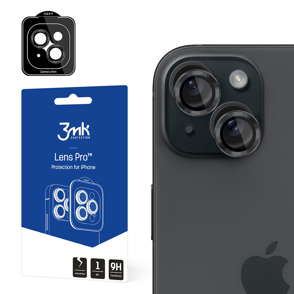 Калъф за iPhone 15 - 3mk Lens Protection Pro - Графит