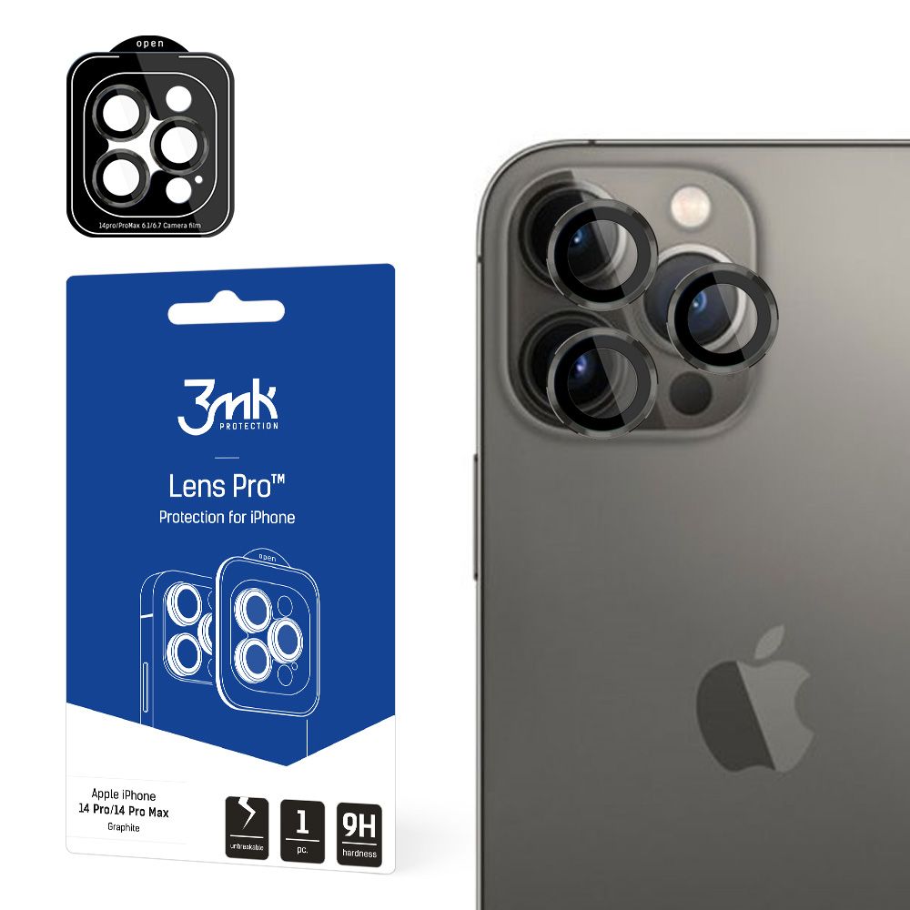 Калъф за iPhone 14 Pro / iPhone 14 Pro Max - 3mk Lens Protection Pro - Графит