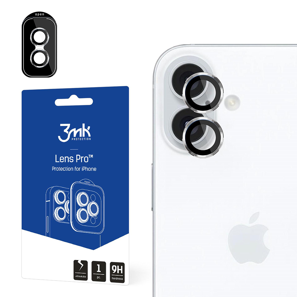Калъф за iPhone 16 / iPhone 16 Plus - 3mk Lens Protection Pro - Сребрист