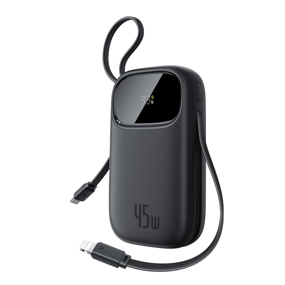Power Bank, USB-C/Lightning кабели, 20000mAh, 45W, цифров дисплей - Baseus EnerFill FC31 Qpow 3 (E0028D00) - Cosmic Черен