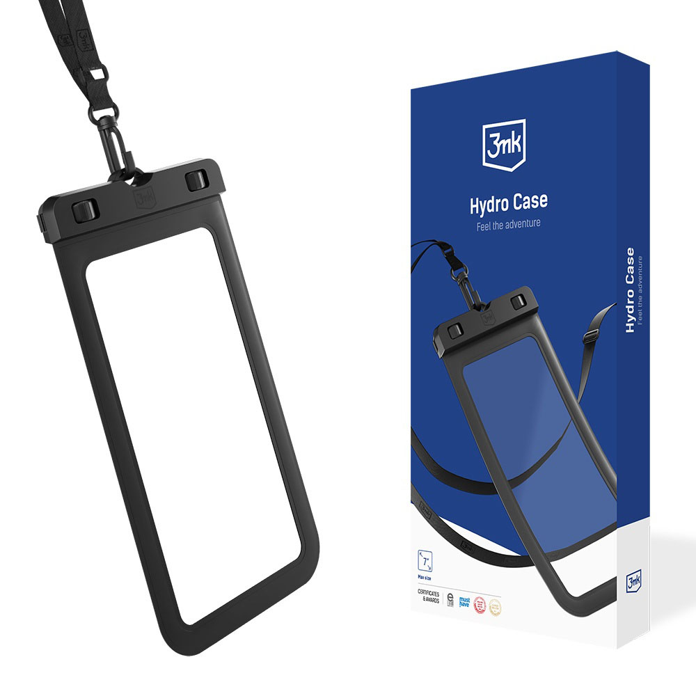 Водоустойчив корпус, PVC + ABS, универсален, IPX8, 7 инча - 3mk Hydro - Черен