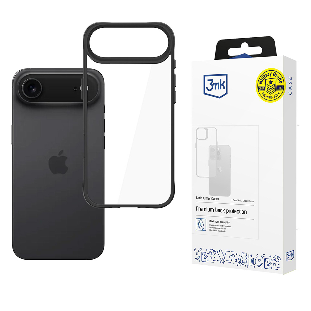 Калъф за iPhone 17 Air - 3mk Satin Armor Case+ - Черен