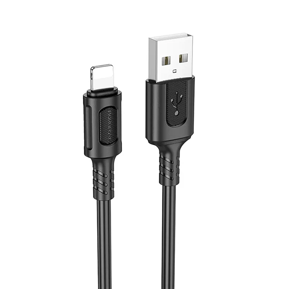 Char Charging Cable, USB-A to IP, 2.4A, 1m - Borofone (BX111) - Черен