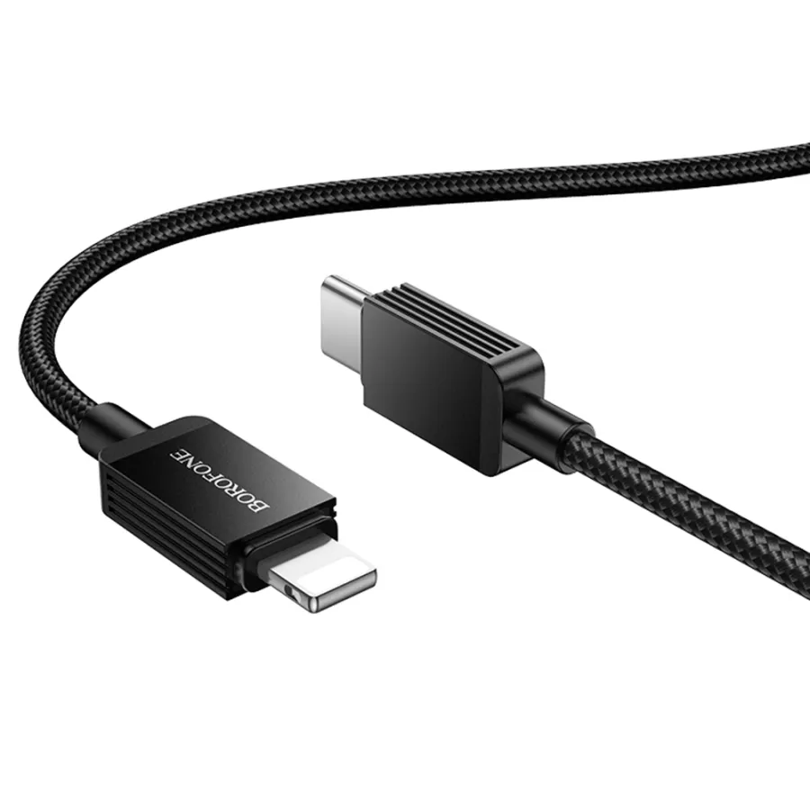 Захранващ кабел, USB-C към iP, 27W, 1m - Borofone Placer (BX120) - Черен