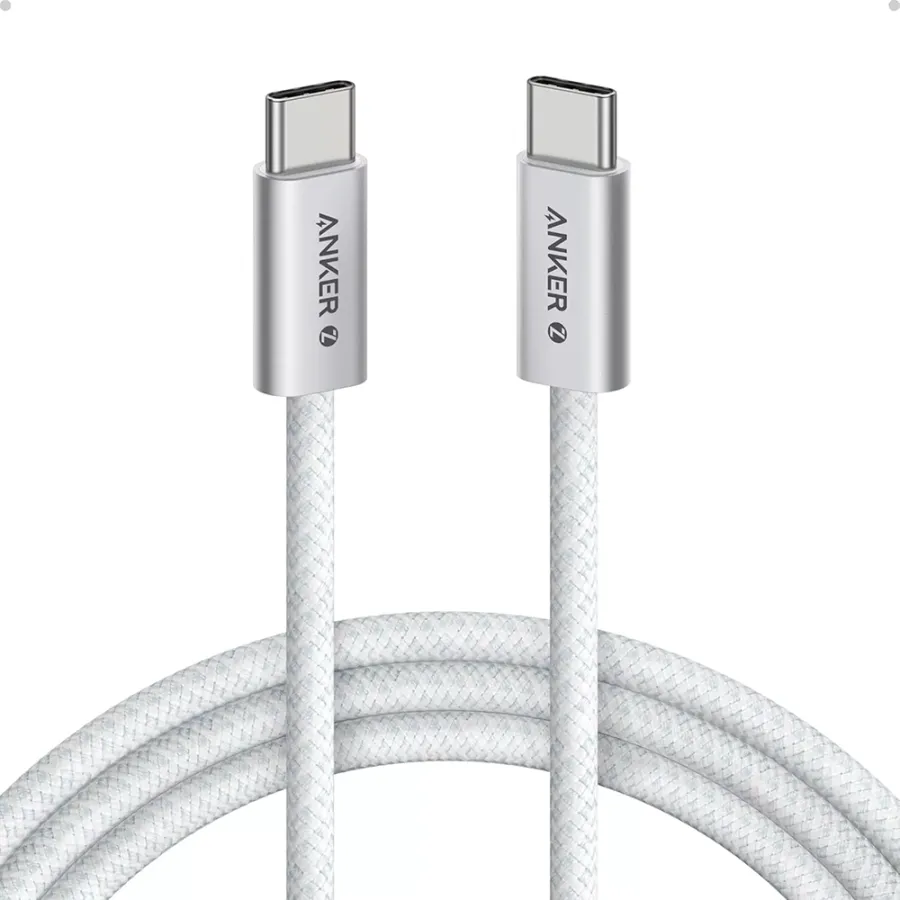 USB-C към USB-C кабел, 240 W, без замърсяване, 1 м - Anker Zolo (A8060H21) - Бял