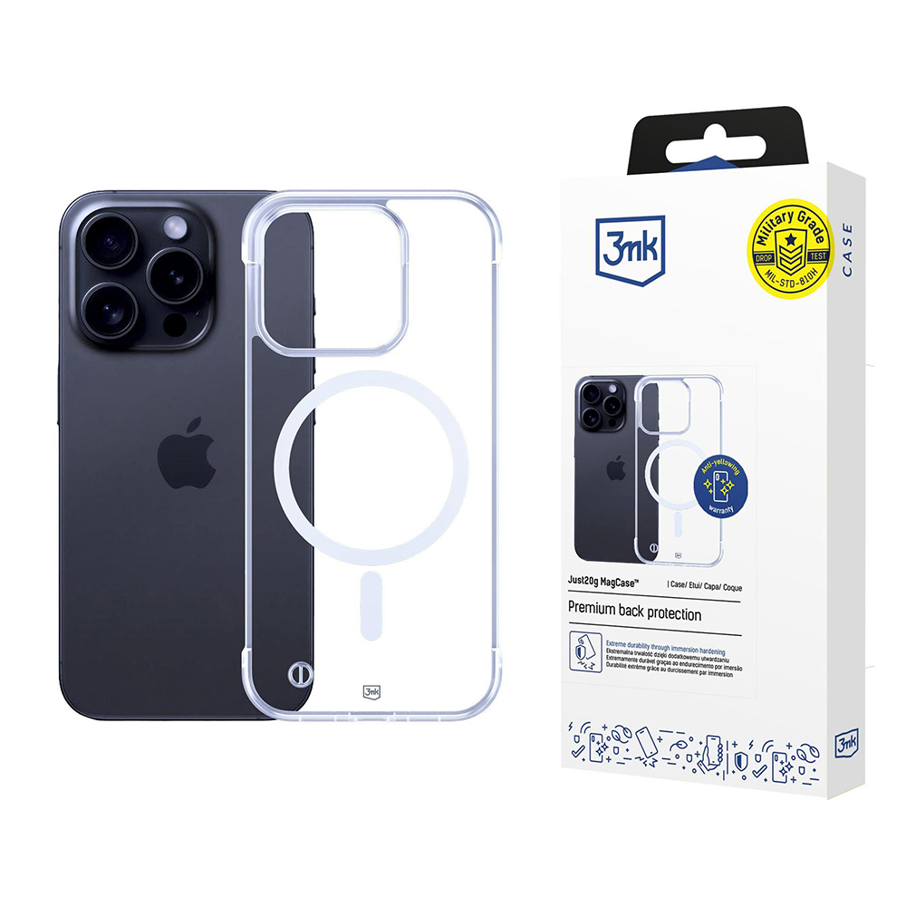 Калъф за iPhone 16 Pro Max - 3mk Just20g Just20g MagCase - Прозрачен