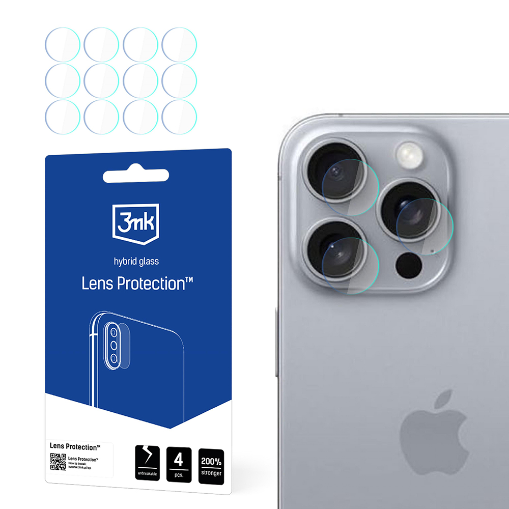Калъф за iPhone 16 Pro Max (комплект от 4 броя) - 3mk Lens Protection - Прозрачен