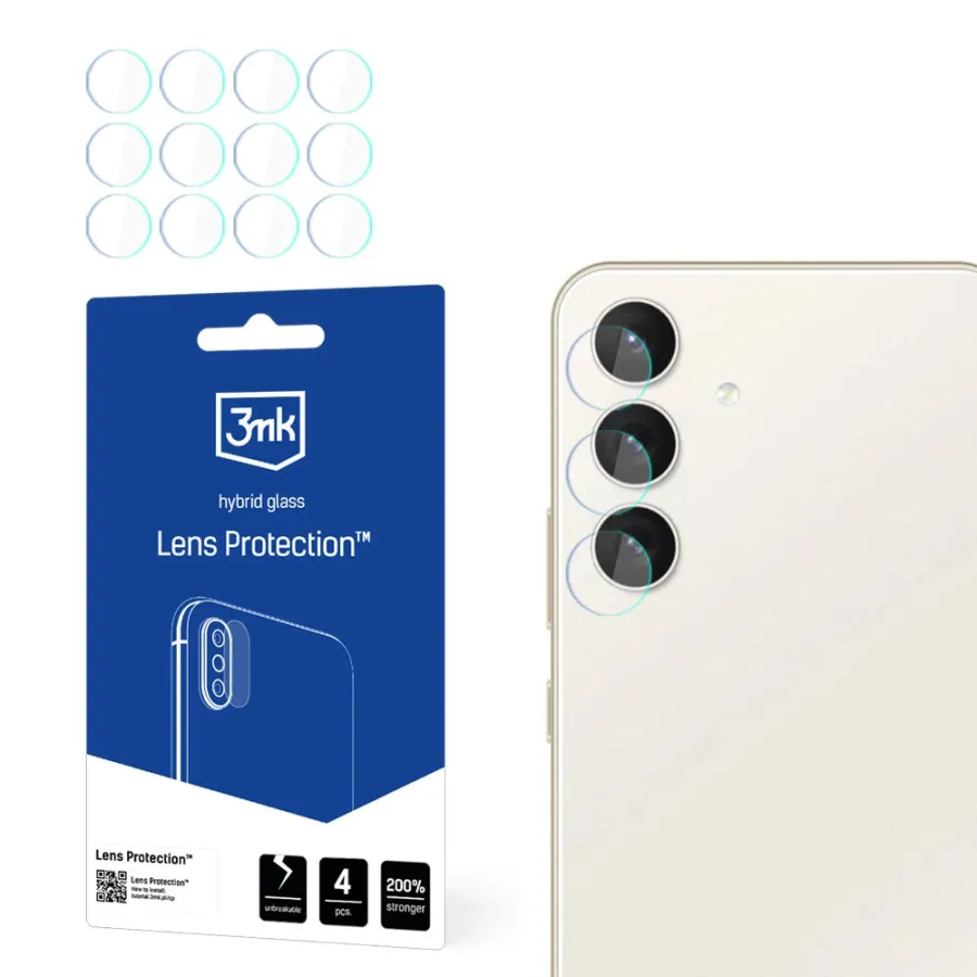 Калъф за Samsung Galaxy S24 (комплект 4) - 3mk Lens Protection - Прозрачен