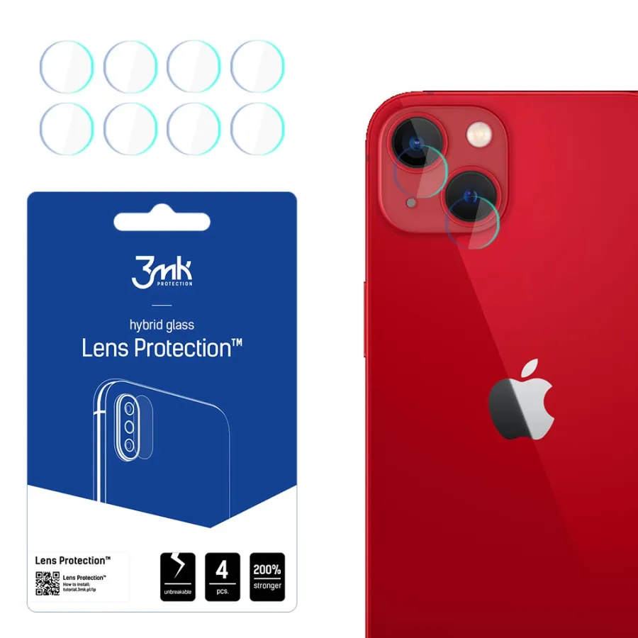 Калъф за iPhone 13 (комплект 4) - 3mk Lens Protection - Прозрачен