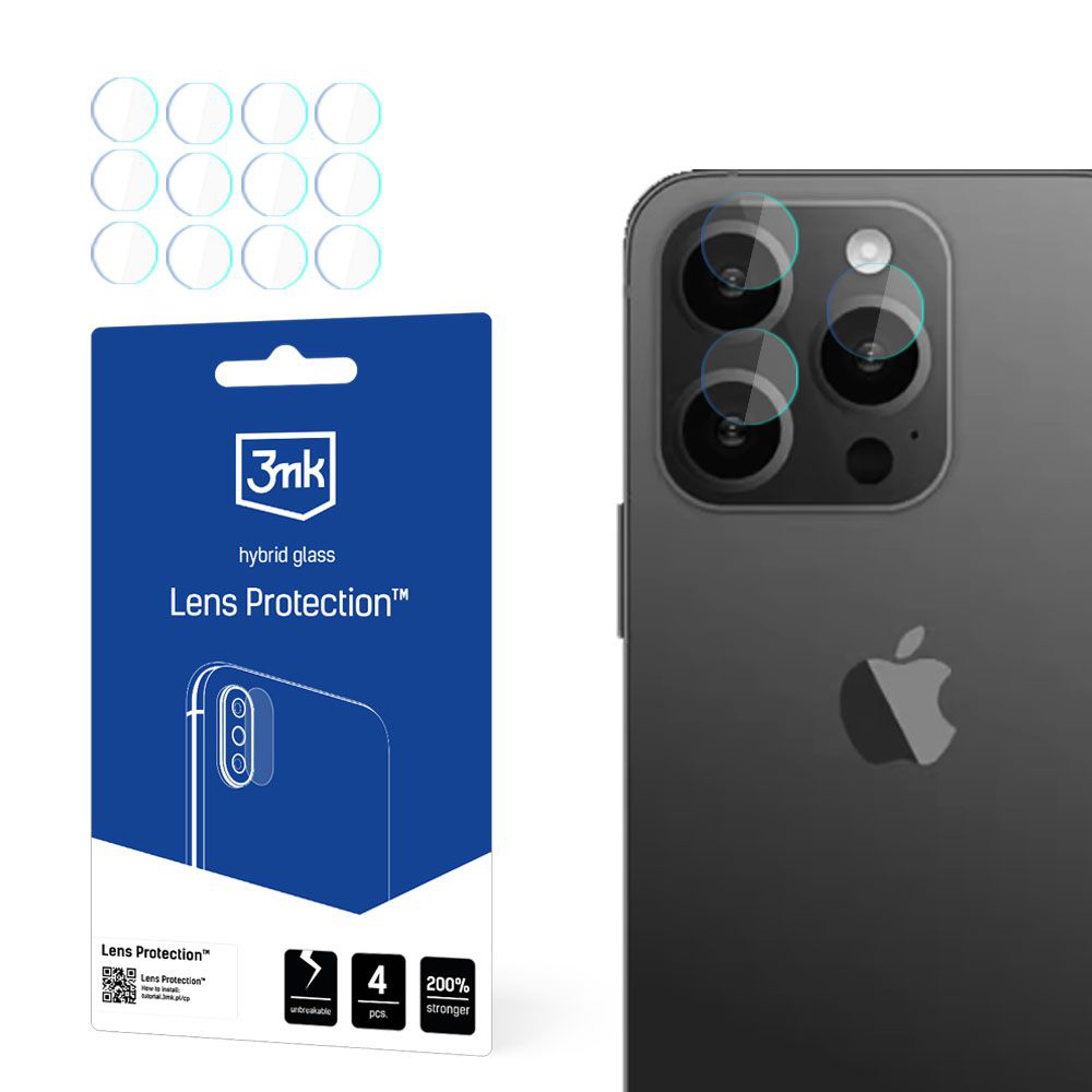 Калъф за iPhone 15 Pro Max (комплект 4) - 3mk Lens Protection - Прозрачен