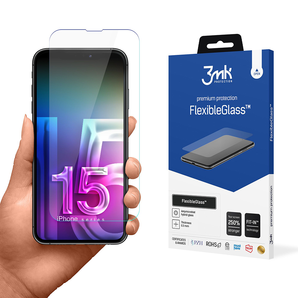 Калъф за iPhone 15 - 3mk FlexibleGlass - Прозрачен
